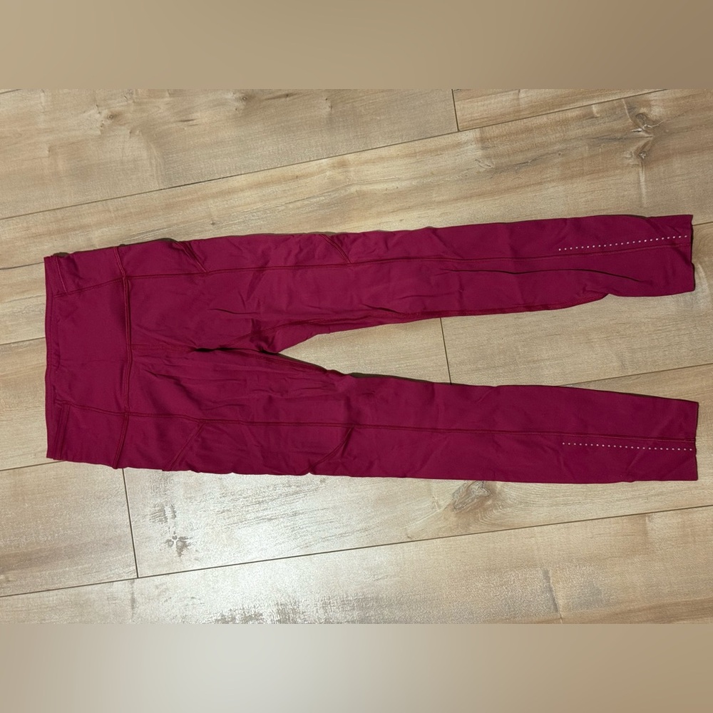 Lululemon Fast & Free Burgundy Leggings